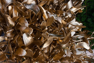 Christmas decoration background. Decor in christmas market
