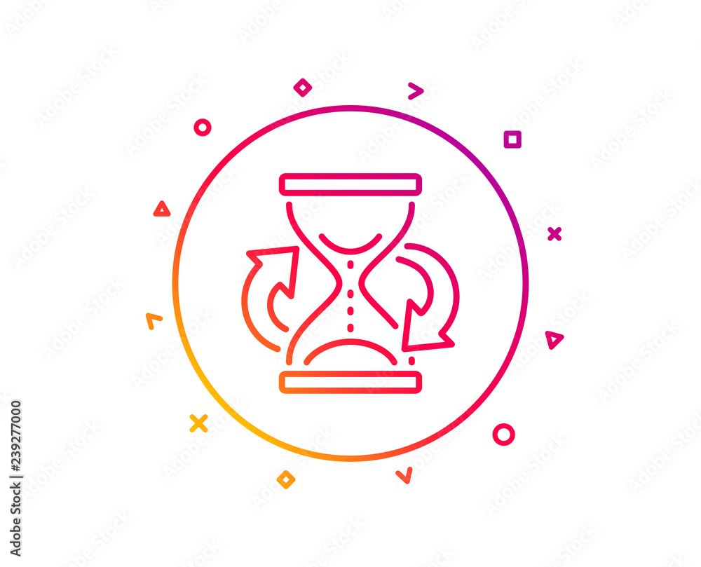 Aufkleber time hourglass refresh line icon. sand watch sign. gradient pattern line button. hourglass icon desi