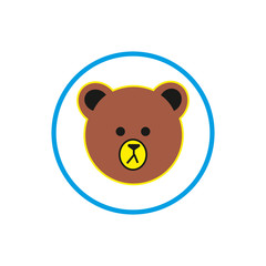 Flat vector cartoon bear 