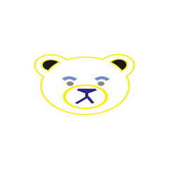 Flat vector cartoon bear 