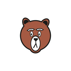 Flat vector cartoon bear 
