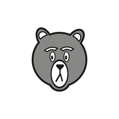 Flat vector cartoon bear 