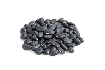 Image of black beans on white background. Food.