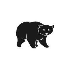 Flat vector cartoon bear 