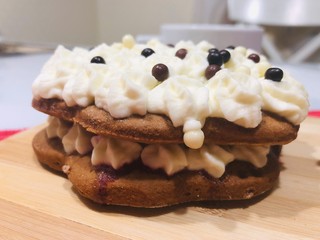 chocolate cake with cream