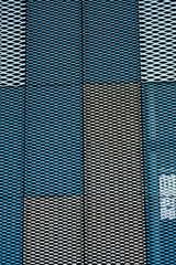 Abstract close-up view of modern aluminum ventilated on facade 