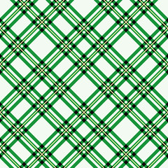 green tartan fabric texture diagonal pattern seamless vector illustration