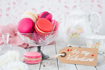 Pink macarons for Valentine's Day