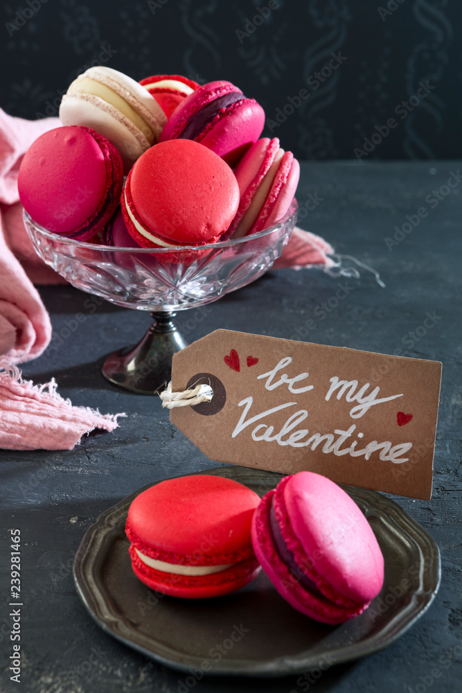 Poster Pink macarons for Valentine's Day