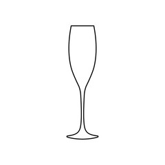 A glass of champagne, icon. Abstract concept. Vector illustration on white background.