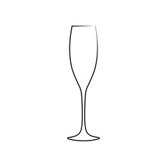 A glass of champagne, icon. Abstract concept. Vector illustration on white background.