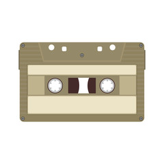 Vintage Retro Audio Cassette Tape. Music Sound Recorder on iSolated White Background