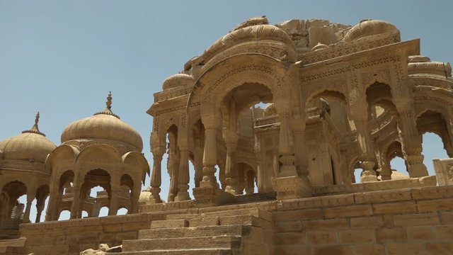 Low angle shot of artistically built cenotaphs