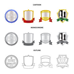 Isolated object of emblem and badge symbol. Collection of emblem and sticker stock symbol for web.