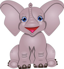 Vector illustration of Cartoon Elephant