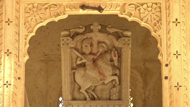 Close up of artistic and splendid arrangement of pillars in a building 