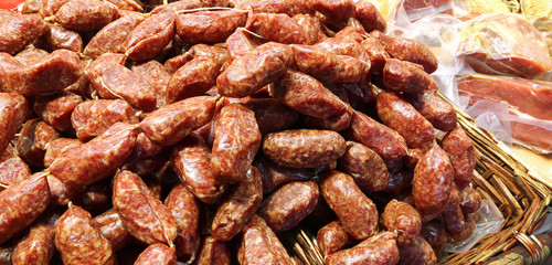 salami for sale in the butchery