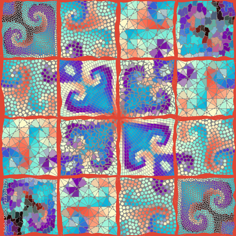 Poster vector mosaic art pattern. vector mosaic image