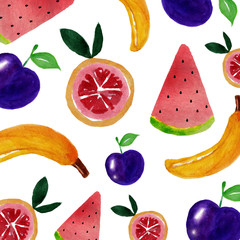 watercolor fruit art background design