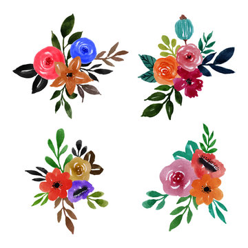 watercolor floral flower ornament art design