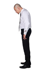 Young Asian Businessman Sad, Head Down