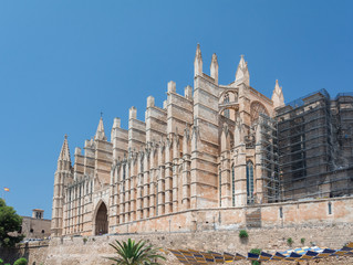 Palma de Mallorca, Balearic Islands, Spain - July 21, 2013: Cathedral of St. Mary of Palma (Cathedral de Santa Maria de Palma de Mallorca)
