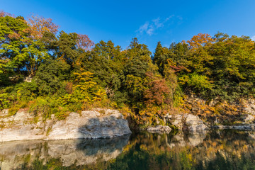 秋の長瀞 岩畳の風景