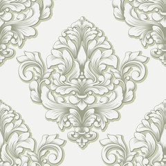 Vector damask seamless pattern element. Classical luxury old fashioned damask ornament, royal victorian seamless texture for wallpapers, textile, wrapping. Exquisite floral baroque template.
