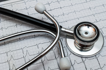 stethoscope and electrocardiogram 