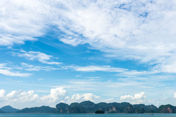 Beautiful Tropical Beach PP Island, Krabi, Phuket, Thaialnd blue ocean background Summer view Sunshine at Sand and Sea Asia Beach Thailand Destinations 