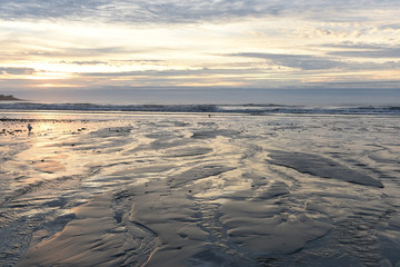 Early beautiful morning on the Atlantic Ocean. USA. Maine.
