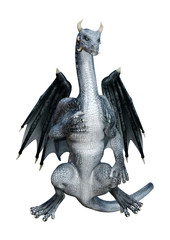 3D Rendering Fairy Tale Dragon on White