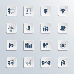 Training. Business training vector icon set.