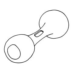 Dumbbell icon. Vector illustration of a dumbbell. Hand drawn dumbbell.