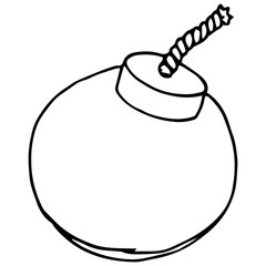 Bomb icon. Vector of a bomb. Hand drawn bomb.