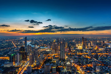 Aerial view of Bangkok cityscape, Thailand