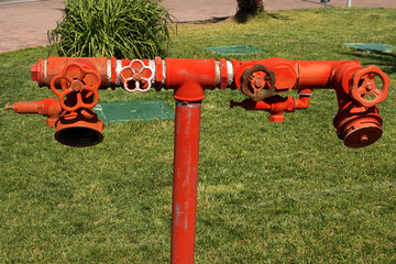 Red old fire hydrant in Italy Europe