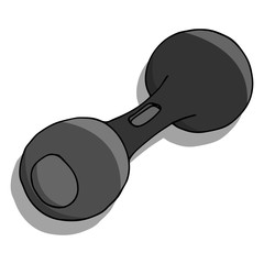 Dumbbell icon. Vector illustration of a dumbbell. Hand drawn dumbbell.