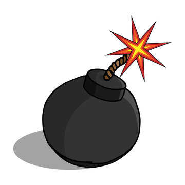 Bomb icon. Vector illustration of a bomb. Hand drawn bomb.