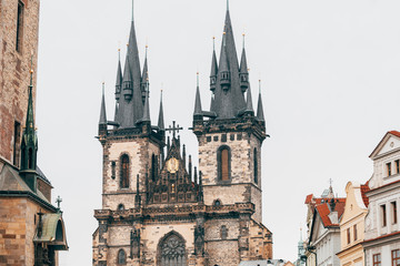 Fototapeta premium famous prague clock tower at old square
