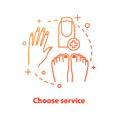 Choosing nail service concept icon