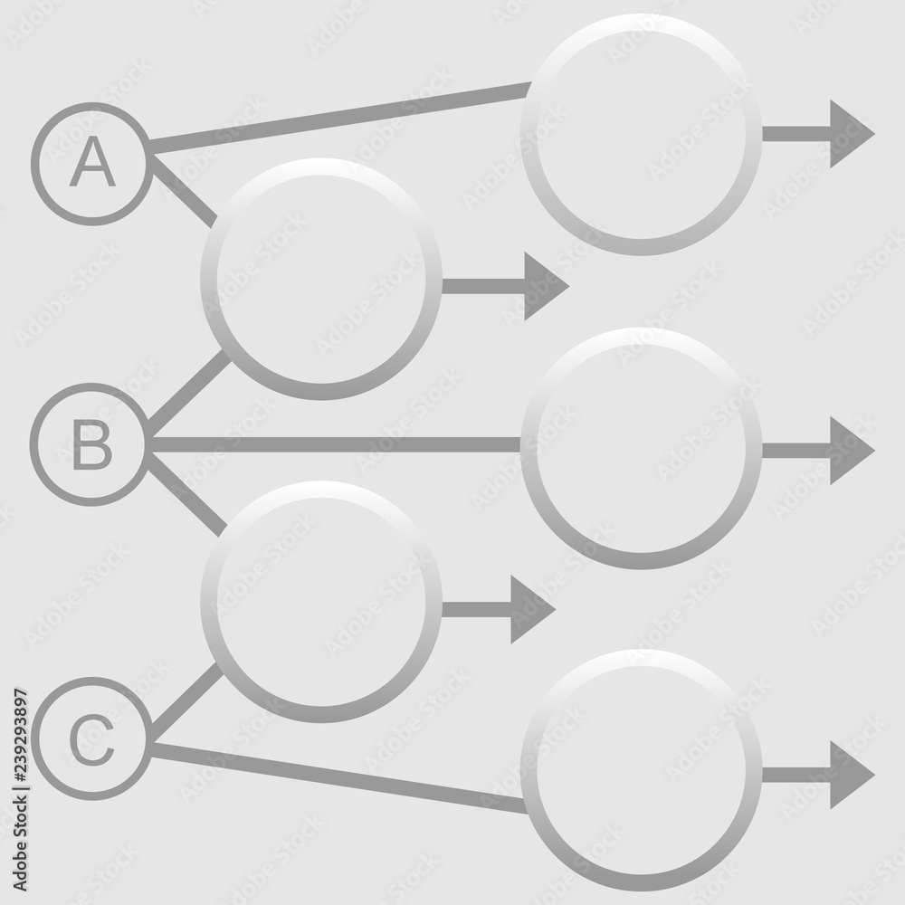 Poster chart design for business presentations with three steps.