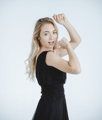 Fototapeta premium Beautiful woman enjoy dancing.
