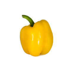 Yellow sweet bell pepper. Ripe paprika on white background