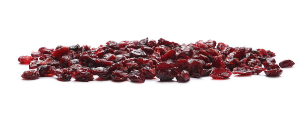 Dried cranberries isolated on white background
