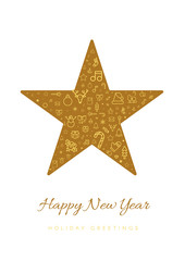 Fototapeta na wymiar Happy New Year greeting card vector template
