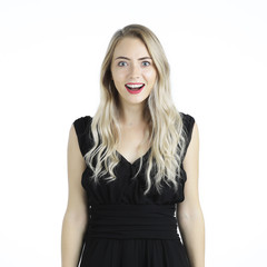 Beautiful woman on wihte background.