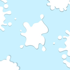 Liquid splash, milk concept on soft blue abstract background vector illustration