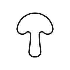 Mushroom outline icon, champignon symbol, healthy food vector sign isolated on white background