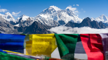 Everest and Buddhist Prayer Flags